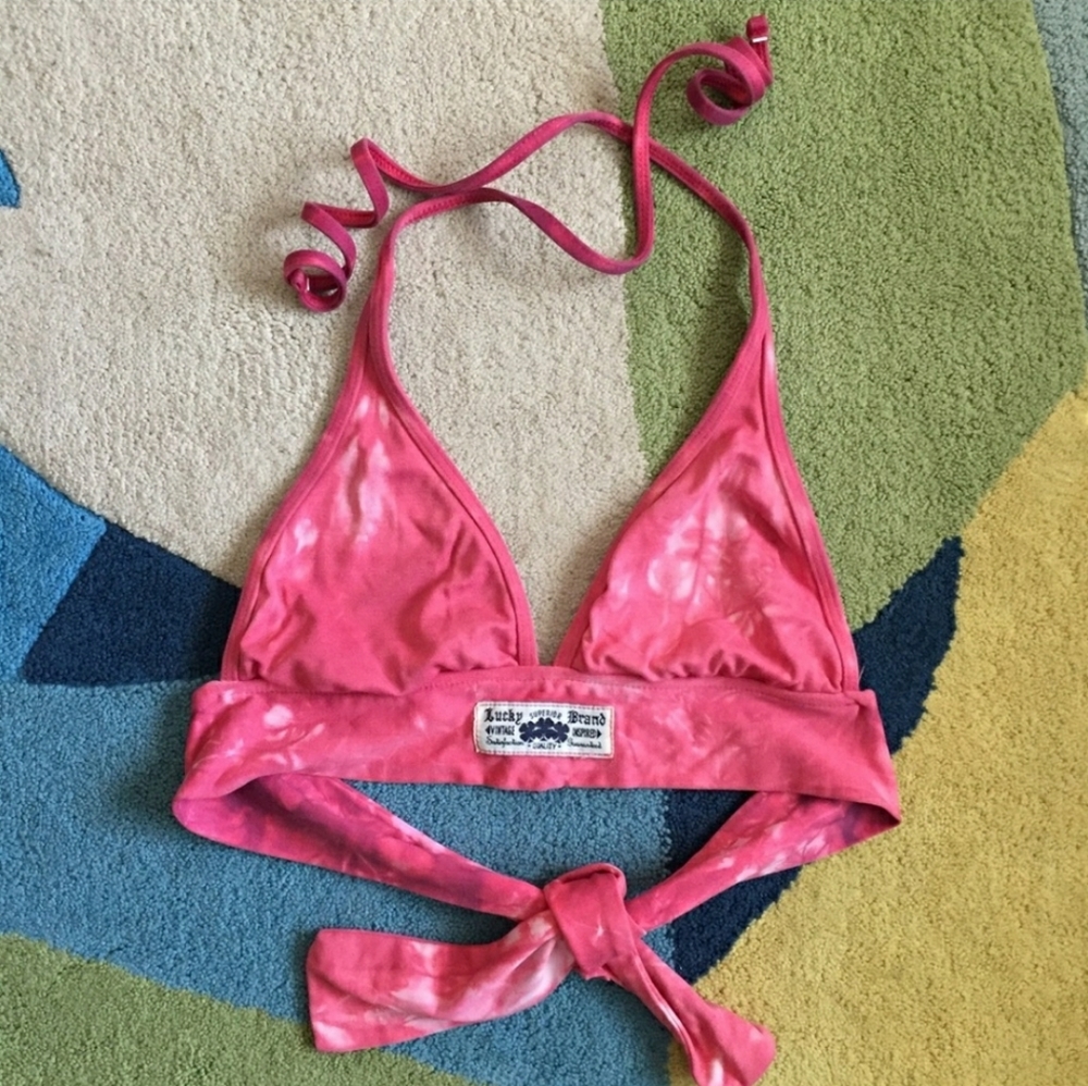 Lucky Brand size Small pink tie dye swim top
